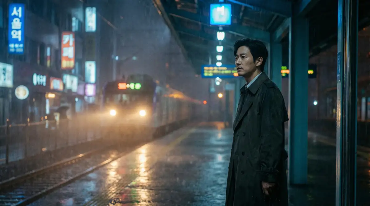 韩国伦理电影经典场景 - 雨夜车站，暗网吃瓜 馆藏影像